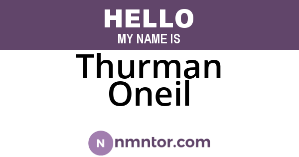 Thurman Oneil