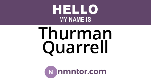 Thurman Quarrell