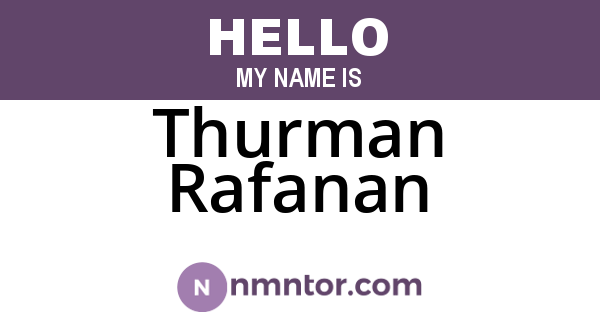 Thurman Rafanan