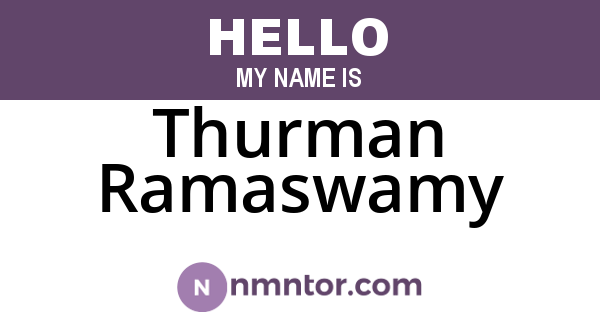 Thurman Ramaswamy