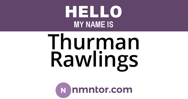 Thurman Rawlings