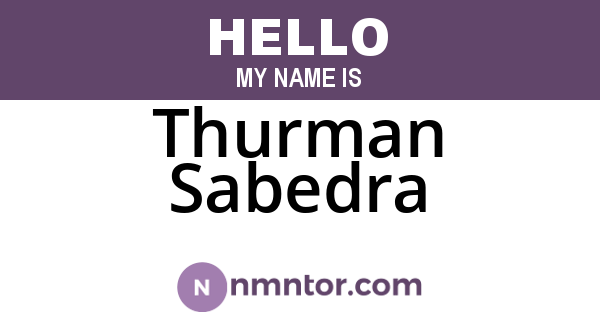 Thurman Sabedra