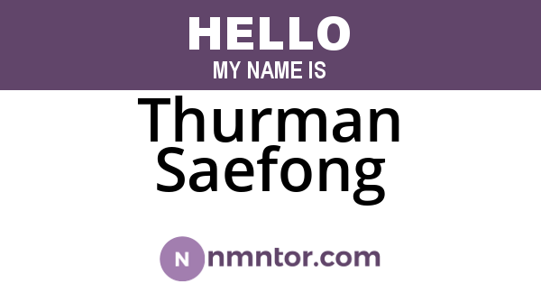 Thurman Saefong