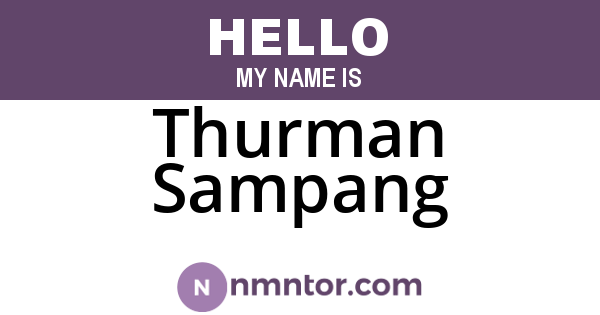Thurman Sampang