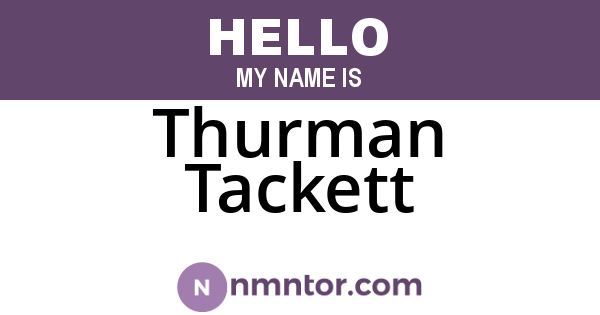 Thurman Tackett