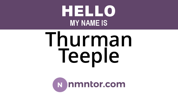 Thurman Teeple
