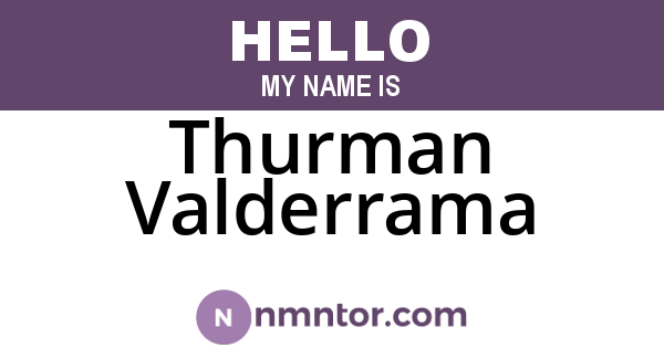 Thurman Valderrama