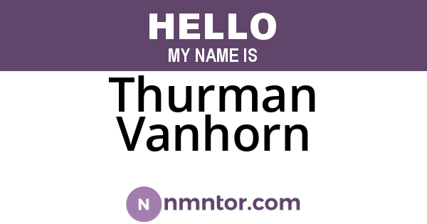 Thurman Vanhorn