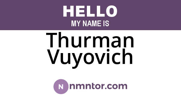 Thurman Vuyovich