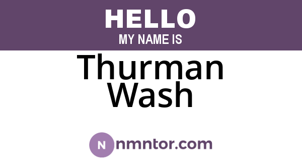 Thurman Wash