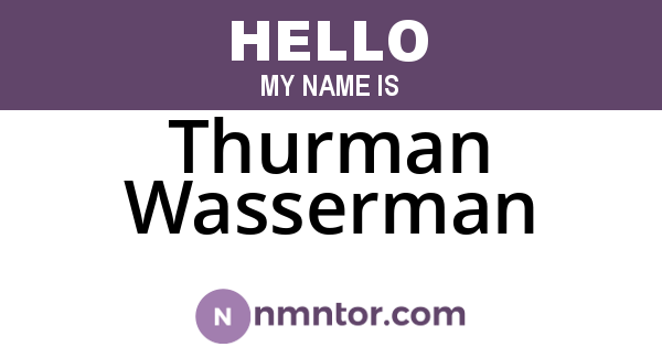 Thurman Wasserman
