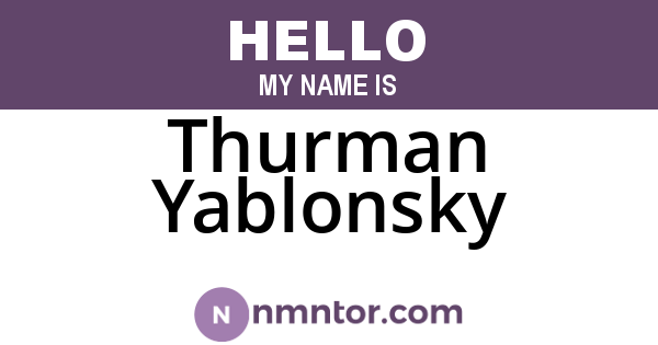 Thurman Yablonsky