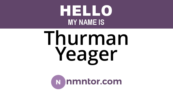 Thurman Yeager