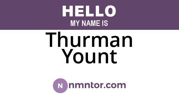 Thurman Yount
