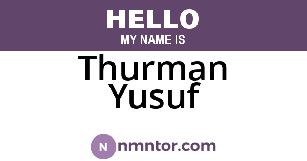 Thurman Yusuf