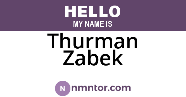 Thurman Zabek