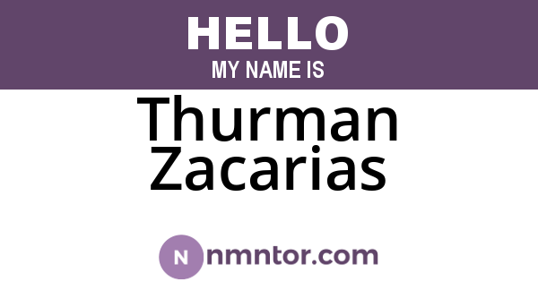 Thurman Zacarias