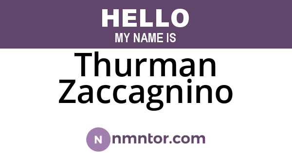 Thurman Zaccagnino