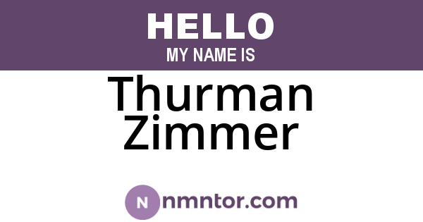 Thurman Zimmer