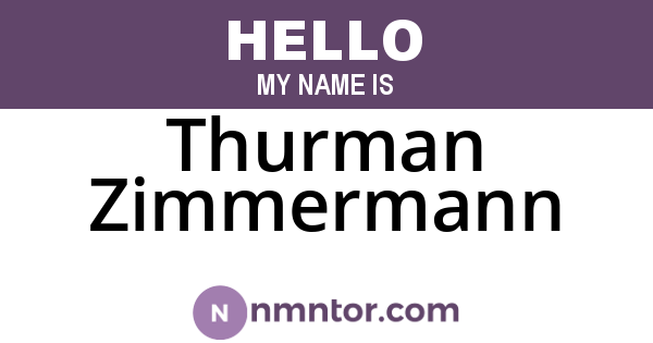 Thurman Zimmermann