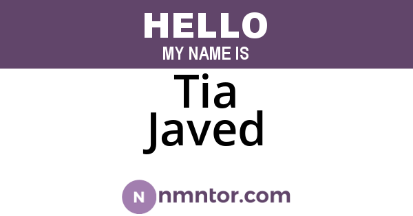 Tia Javed