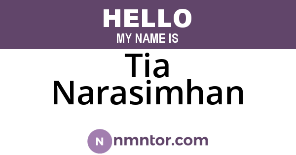 Tia Narasimhan