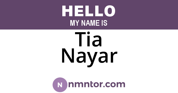 Tia Nayar