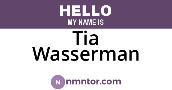 Tia Wasserman