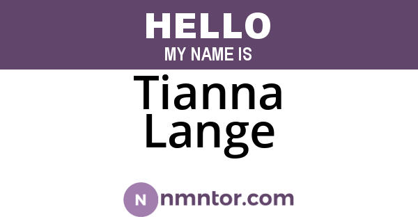 Tianna Lange