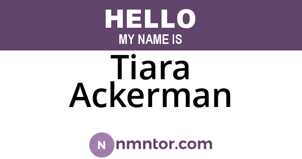 Tiara Ackerman