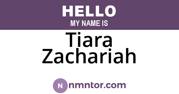 Tiara Zachariah