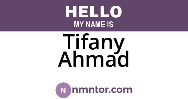 Tifany Ahmad