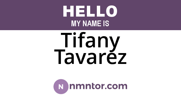 Tifany Tavarez