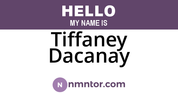 Tiffaney Dacanay