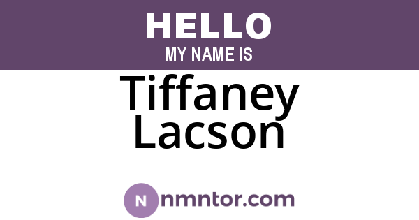 Tiffaney Lacson