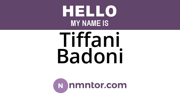 Tiffani Badoni