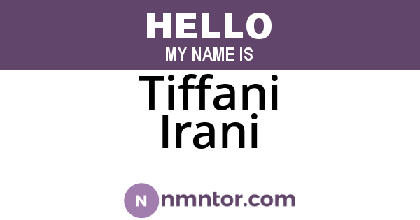 Tiffani Irani