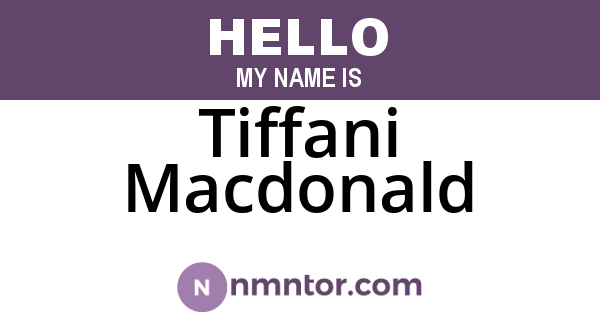 Tiffani Macdonald