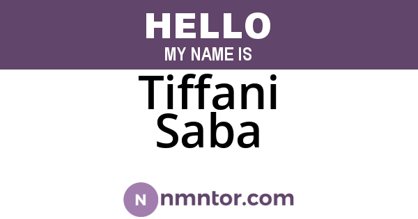 Tiffani Saba