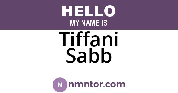 Tiffani Sabb