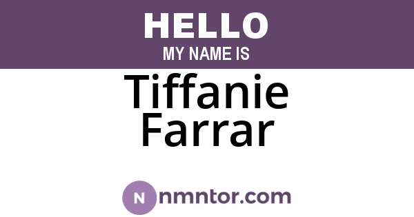 Tiffanie Farrar