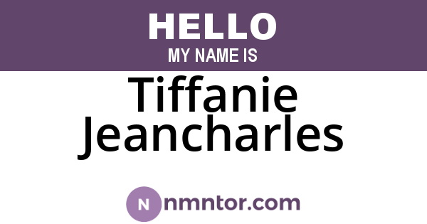 Tiffanie Jeancharles