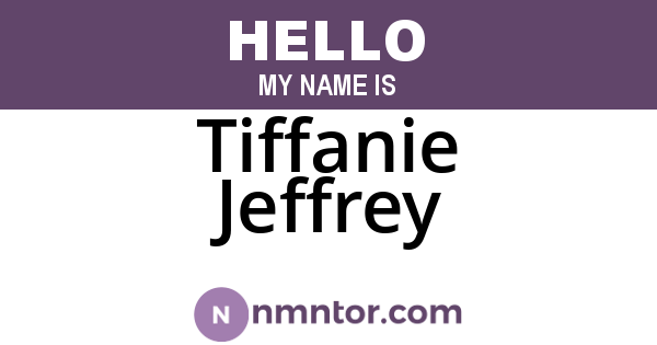 Tiffanie Jeffrey