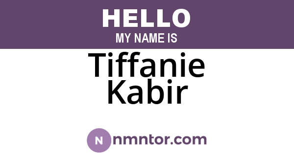 Tiffanie Kabir