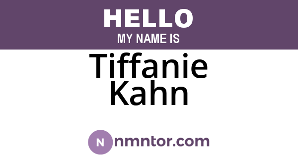 Tiffanie Kahn