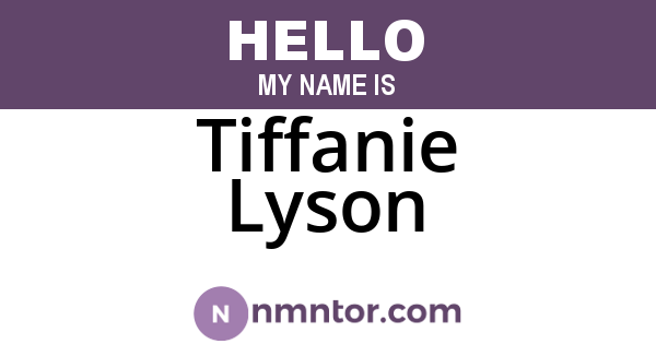 Tiffanie Lyson
