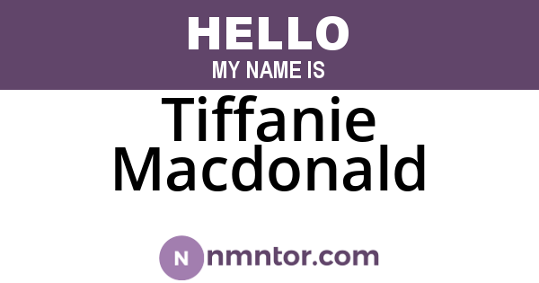 Tiffanie Macdonald