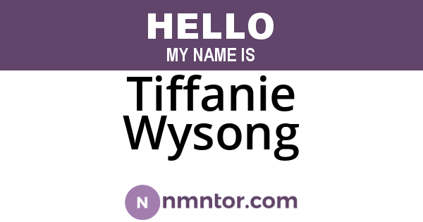 Tiffanie Wysong