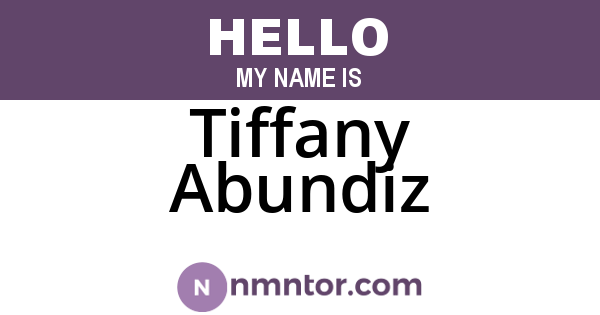 Tiffany Abundiz