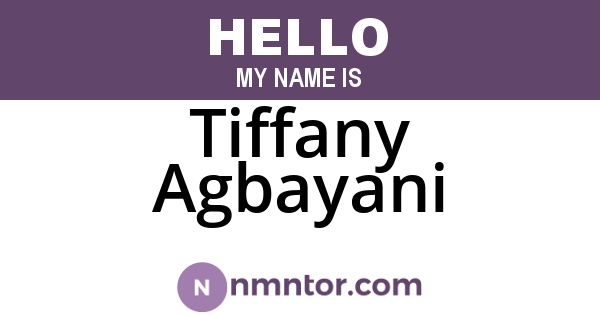 Tiffany Agbayani